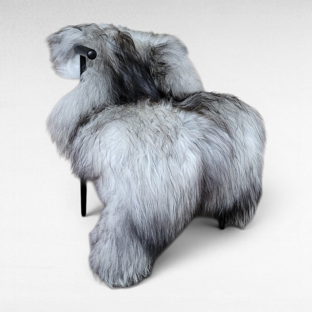 Genuine Icelandic Sheepskin Rug Gray Wide Long Silky Soft 52" x 35"